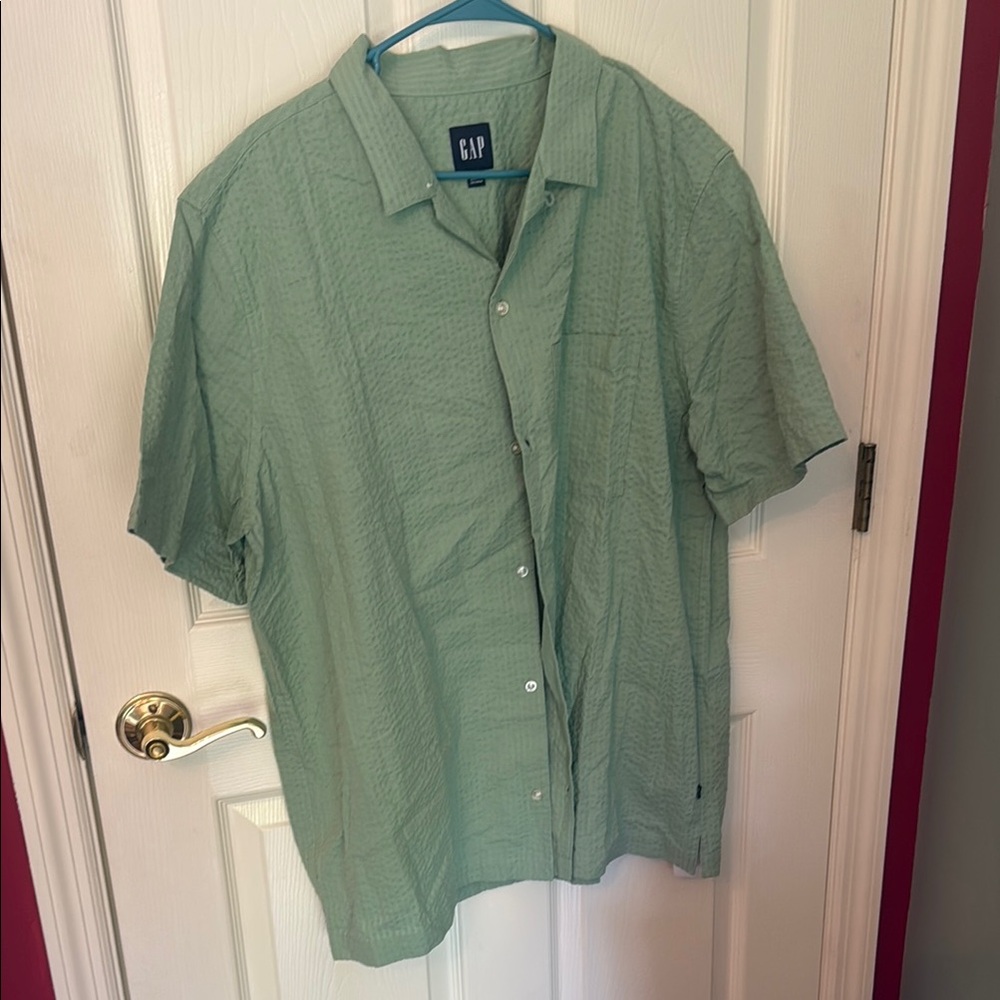 GAP Green Casual Button Down Shirt Relaxed Fit